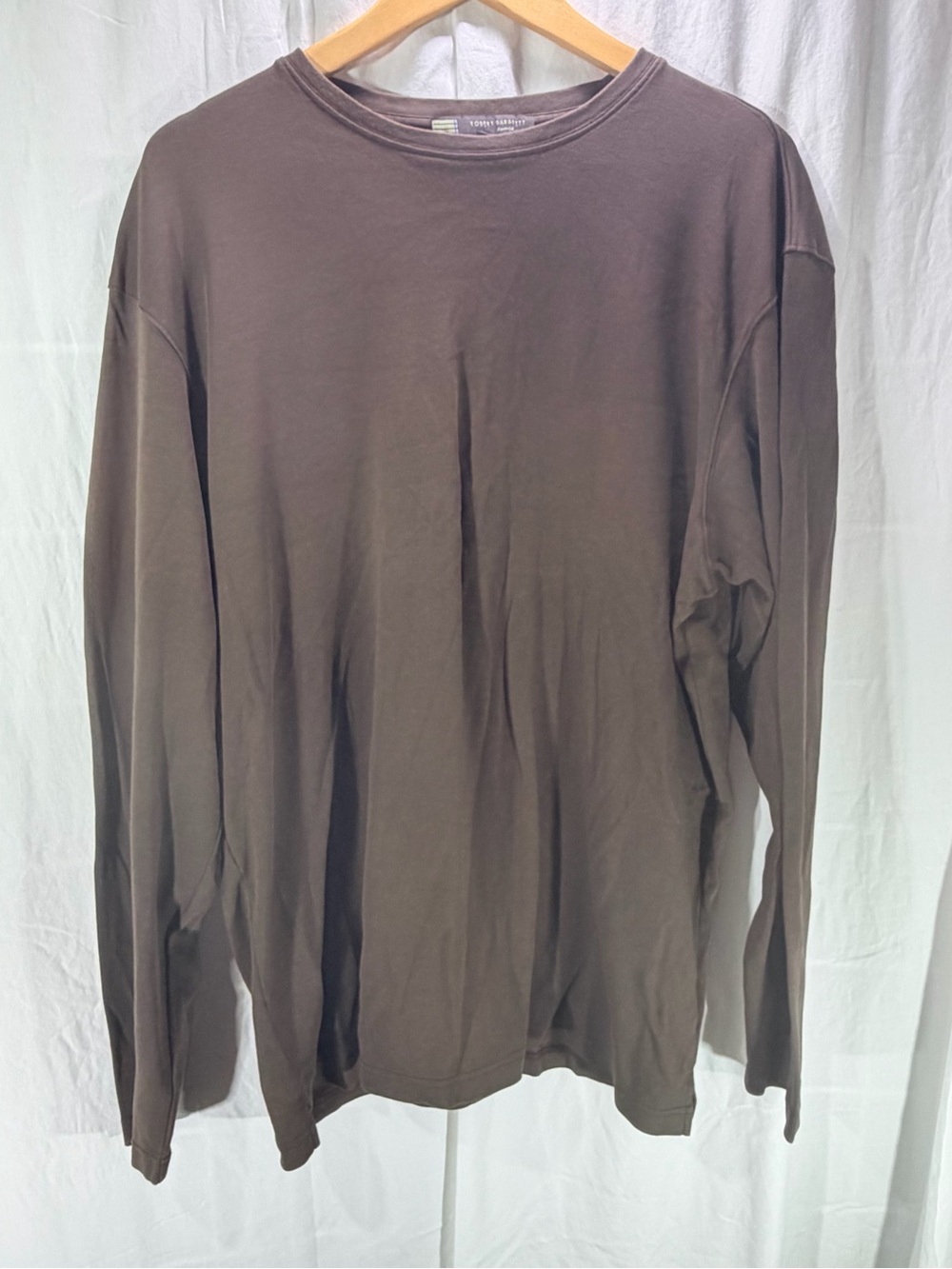 Robert Barakett Men's Long Sleeve Crewneck — Chocolate Brown